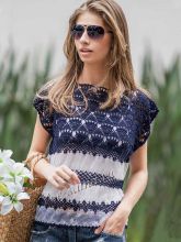 Кружевной топ с вставками, фото