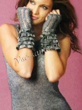 Серебристо-серый топ и митенки, фото