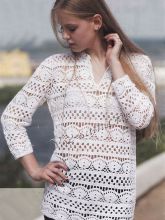 Белая туника из кружевной пряжи