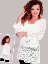 Туника белая ажурная крючком, фото