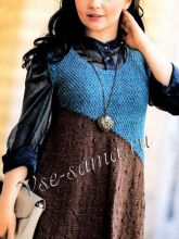 Туника коричнево-сизая спицами, фото