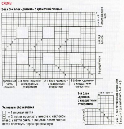 Схема для вязания в технике домино