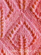 Листья - ажурный узор спицами