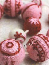 Валяные бусы - фольклорные мотивы, фото