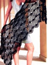 Палантин, связанный на вилке