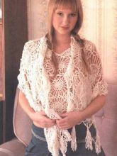 Палантин из белой ленточной пряжи