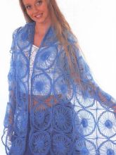 Палантин из мохера голубого цвета