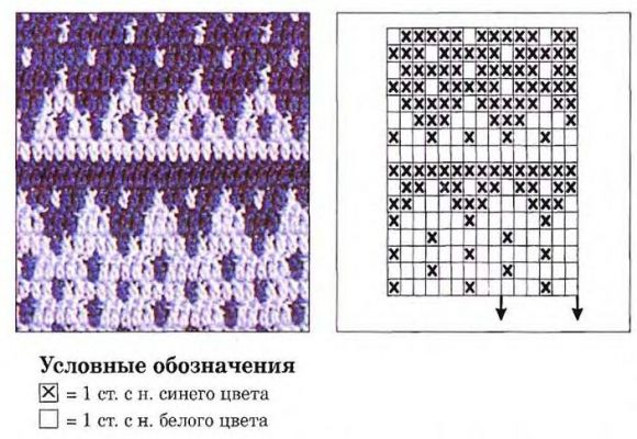 Схема вязания многоцветного узора 3