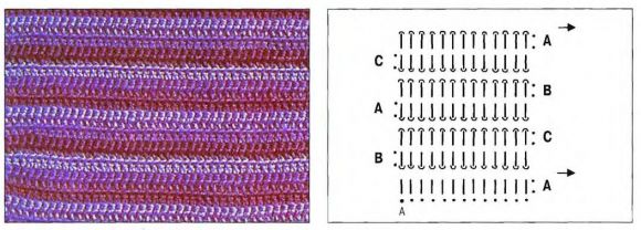 Схема вязания многоцветного узора 7