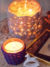 Чехлы для подсвечника крючком