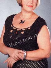 Черный ажурный топ