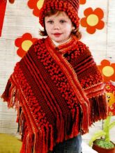 Детское пончо и шапочка