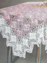 Меланжевая скатерть с белой каймой, фото