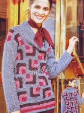 Пуловер в стиле пэчворк