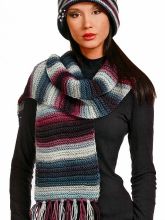 Шапочка и шарф в сиреневых тонах