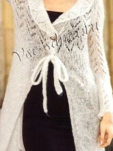 Белый ажурный кардиган