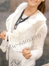 Белый жакет с розочками