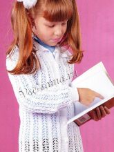 Детский белый ажурный жакет