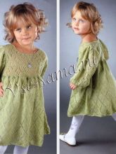 Детское ажурное платье фисташкового цвета