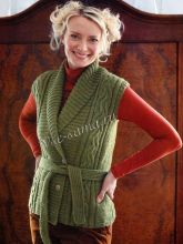 Двубортный жилет с поясом