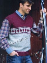 Мужской жилет с ромбами