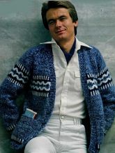 Мужской меланжевый пуловер с орнаментом