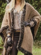 Накидка спицами из альпака