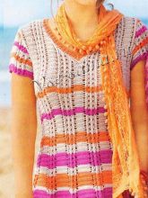 Полосатая ажурная туника