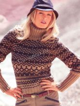 Пуловер с жаккардовым узором песочно-коричневого цвета