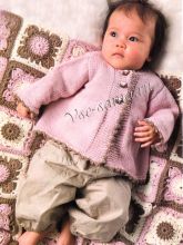 Розовая кофточка для малышки и плед из мотивов