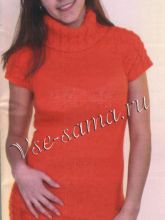 Туника реглан с высоким воротником