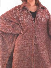 Коричневое пончо связанное на машине