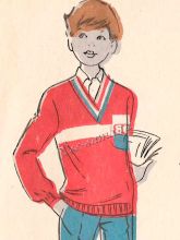 Пуловер, связанный на машине чулочным вязанием