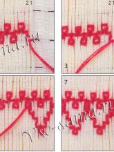 Фламандский шов - сердечки