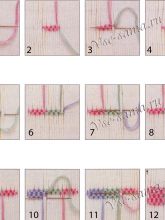 екоративные буфы - вышивание несколькими иглами