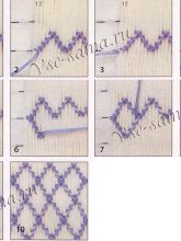Шов решетка - ромбы