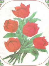 Тюльпаны - Схема для вышивания гладью