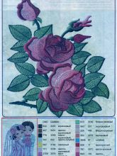 Снова розы - Схема для вышивания гладью