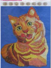 Рыжая кошка - Схема для вышивания гладью