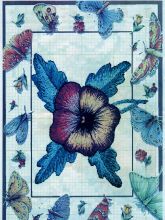 Анютины глазки - Схема для вышивания гладью