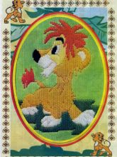 Львенок - Схема для вышивания гладью