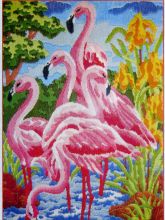 Фламинго - Схема для вышивания гладью