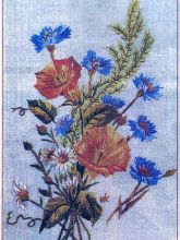 Полевые цветы - Схема для вышивания гладью