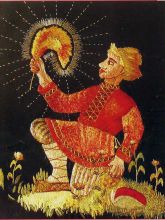 Перо жар-птицы - Схема для вышивания гладью