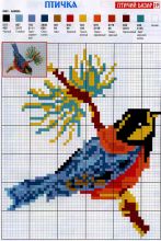 Птичка - Схема для вышивания крестиком