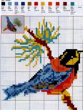 Птичка - Схема для вышивания крестиком