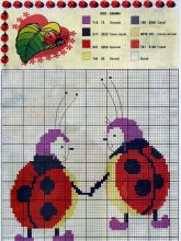 Божьи коровки - Схема для вышивания крестиком