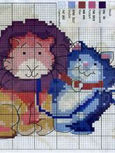 Два кота - Схема для вышивания крестиком
