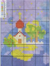 Часовенка - Схема для вышивания крестиком