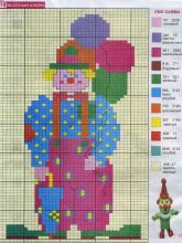 Еще один клоун - Схема для вышивания крестиком